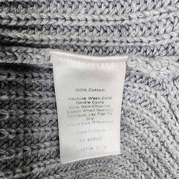 Womens Gray Talbots Petite Cable Knit Open Front Cardigan Vest Sweater Size SP - Picture 6 of 10